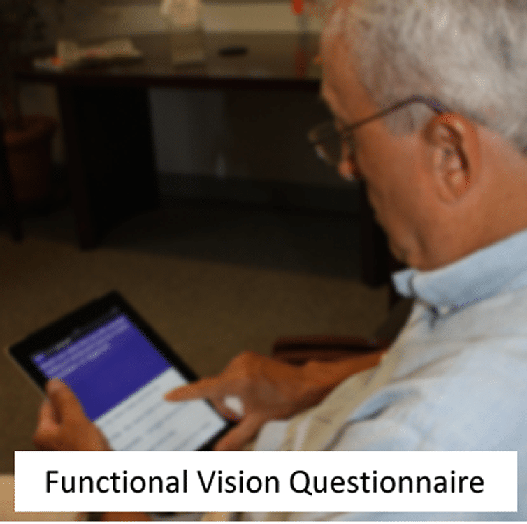 clickable to navigate to functional vision questionneire